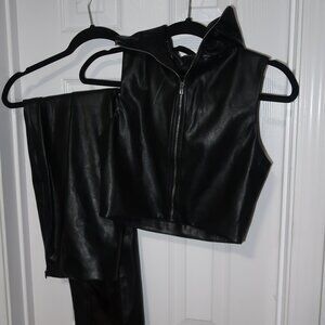 Black Faux Leather Set